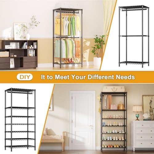 Ulif E13C Heavy Duty Closet Organizer System,Freestanding Clothing Racks for ...