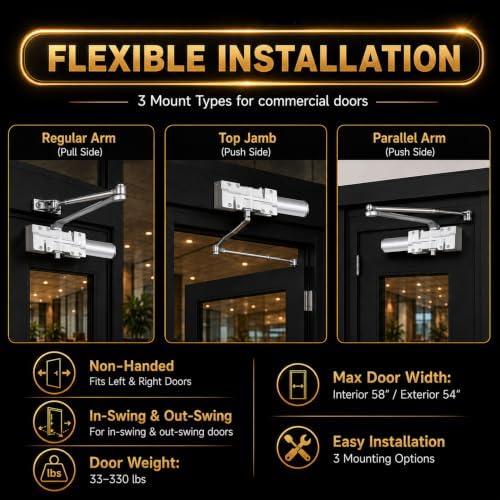 NEWBANG Grade 1 Commercial Heavy Duty Door Closer with Self-Closing