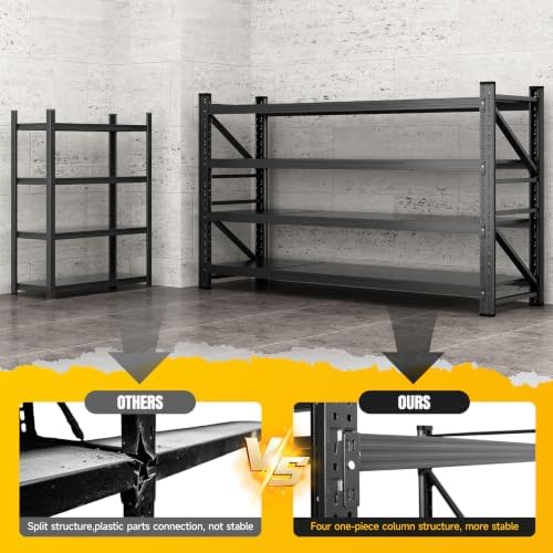 MIIIKO 68" W Garage Storage Shelving Unit,8000LBS Heavy Duty Metal Garag...