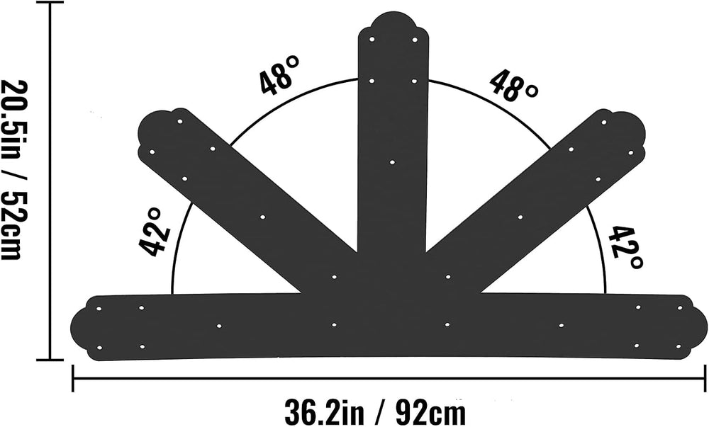VEVOR Gable Plate, Black Powder-Coated Truss Connector Plates, 12:12 Pitch Ga...
