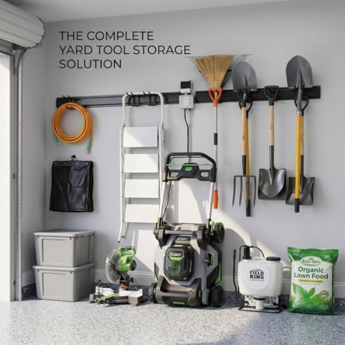 Aking Ace 48 Inch Garage Tool Organizer, Wall Mount 3 Racks 6 Hooks Storage