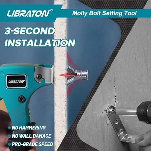 LIBRATON Molly Bolts for Drywall & Plaster Wall (0.12"-1.52"), ...