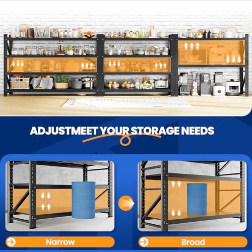 MIIIKO 60" W Storage Shelves,5000LBS Metal Garage Storage Shelving,Heavy...