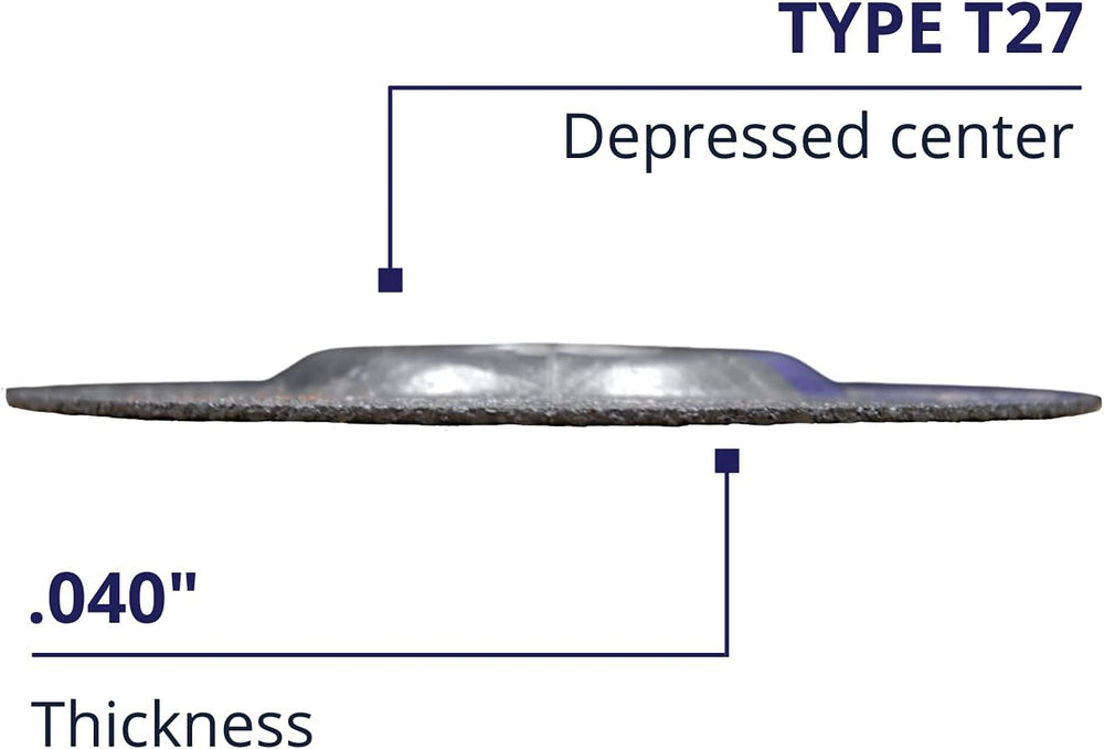 100 Pc Depressed Center 4-1/2" x .040" x 7/8" Cut-Off-Wheels M...