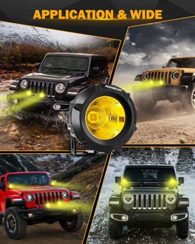 Auxbeam LED Pod Light, 3.5 Inch Amber Round Off-Road Fog Lights