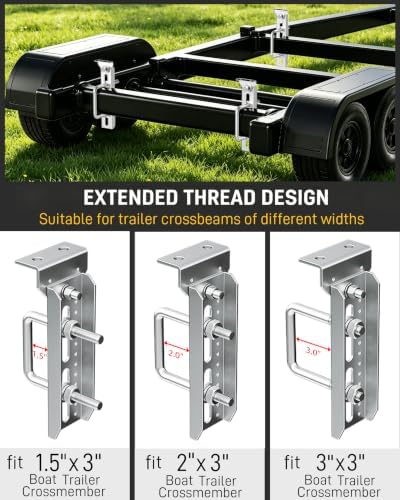 Wyckoff 12" Boat Trailer Bunk Brackets 4-Pack,Heavy Duty Galvanized Swivel