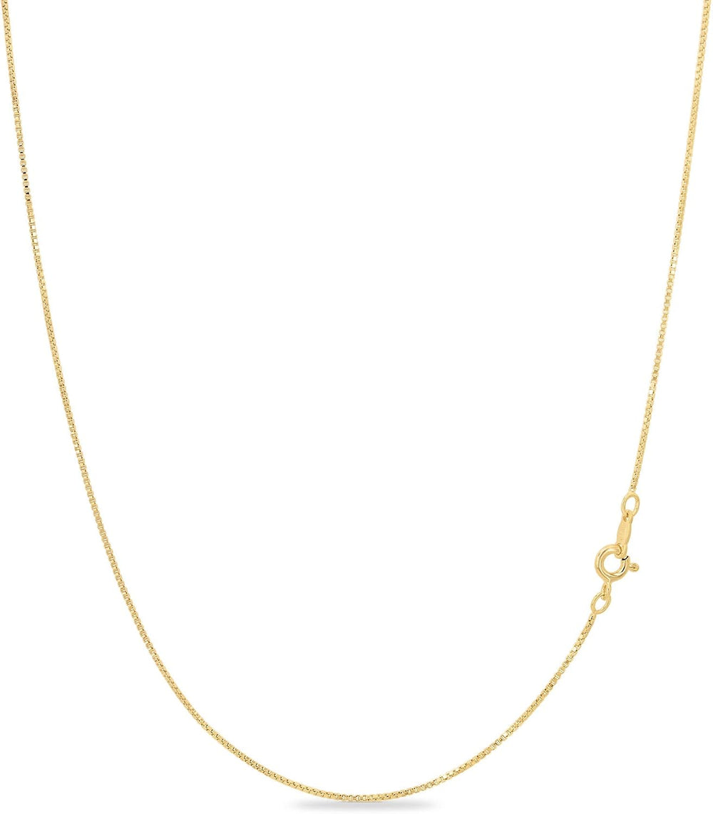 KEZEF Dainty Box Chain Necklace for Women, Gold or Silver, 15-40 Inch
