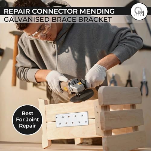 5 x Flat Joining Plates (200 x 100 x 2) Connecting Perforated Metal Brace Bra...