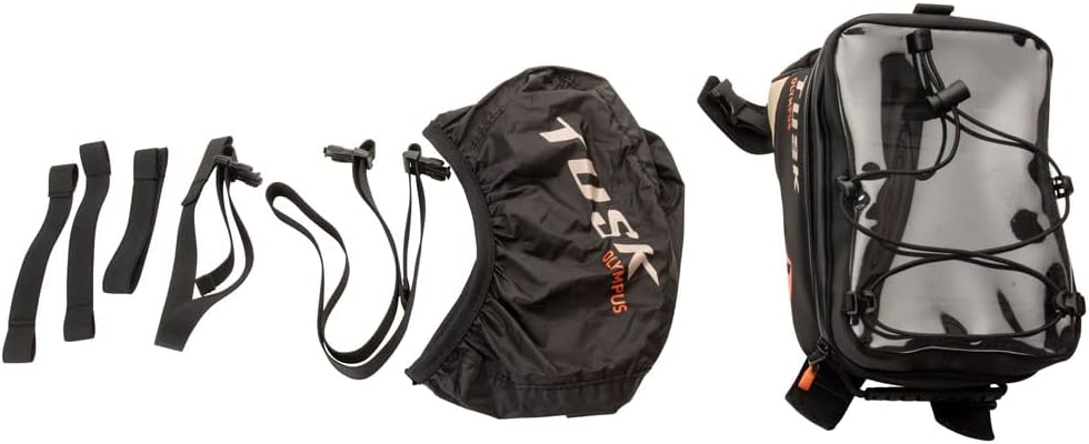 Tusk Olympus Large Tank Bag Black/Tan Durable Off-Road Motorcycle Storage Bag...