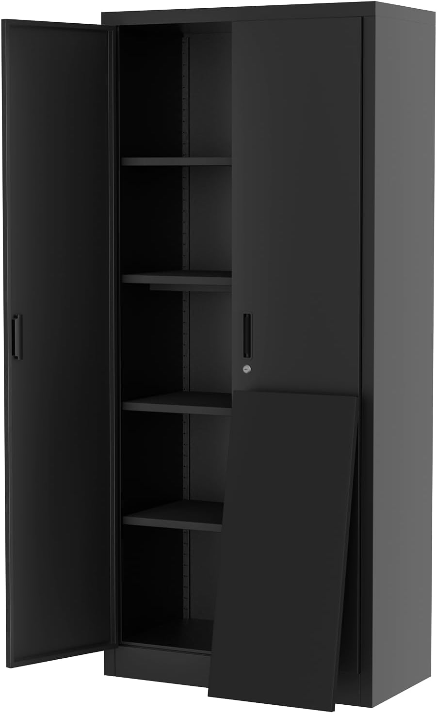 GarveeHome Metal Storage Cabinet with Lock Garage Storage Cabinet Adjustable ...