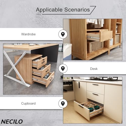 NECILO 10 Inch Ball Bearing Drawer Slides,100lb Full Ext Side Mount,5 Pairs