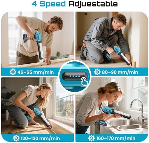 SEESII Cordless Caulking Gun w/2 x 2.0Ah Batteries