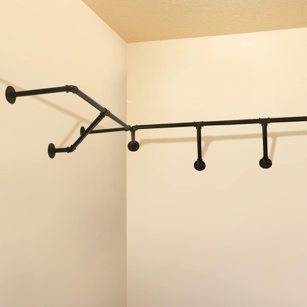 HouseAid 32 Inch Industrial Pipe Clothes Rack, Farmhouse Iron Garment Rack, V...