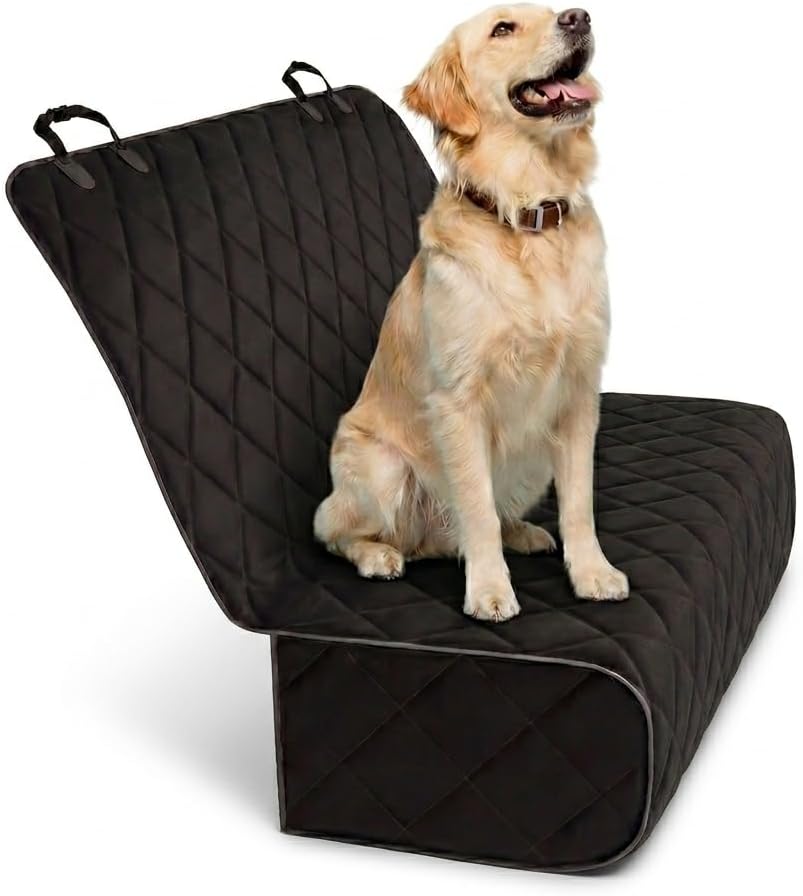 Active Pets Black Car Rear Seat Cover for Dogs, Durable Waterproof & Scra...