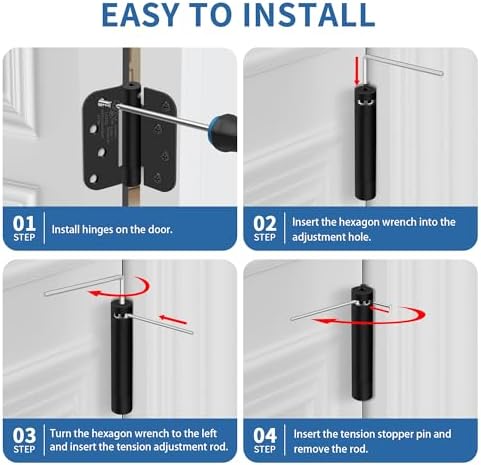 4 Inch Self Closing Door Hinges, 5/8" Radius Corners Spring Loaded Hings