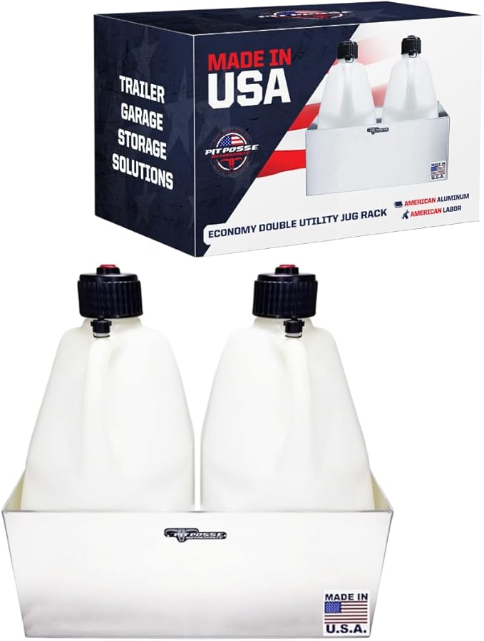 Pit Posse PP3344 Double Utility Jug Holder Storage Rack Shelf