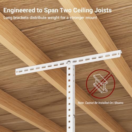 FLEXIMOUNTS 4x8 Overhead Garage Ceiling Storage Rack Organization, White
