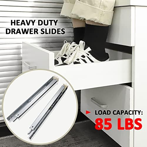 10 Pairs 21 Inch Undermount Drawer Slides, Self Soft Close Full Extension Dra...