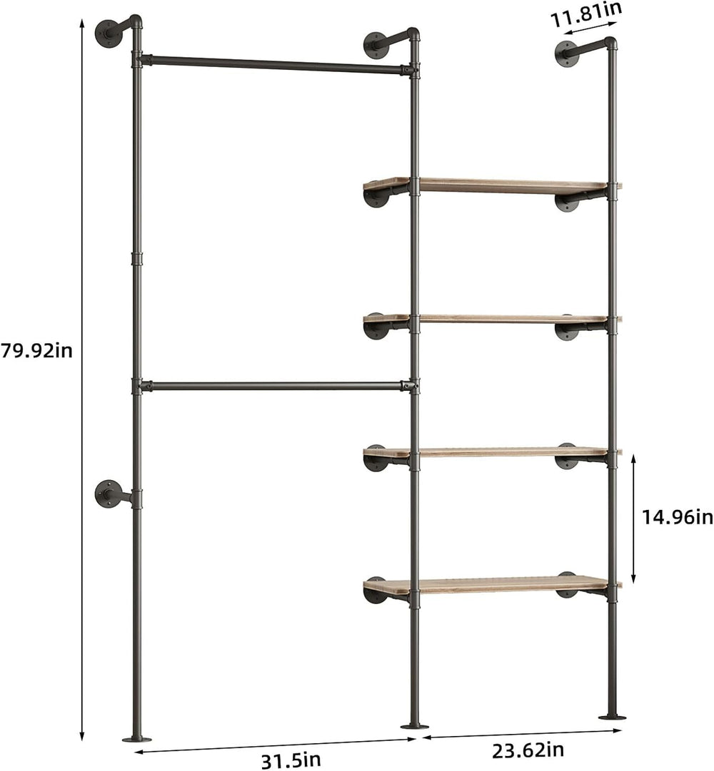 Industrial Pipe Clothing Rack
