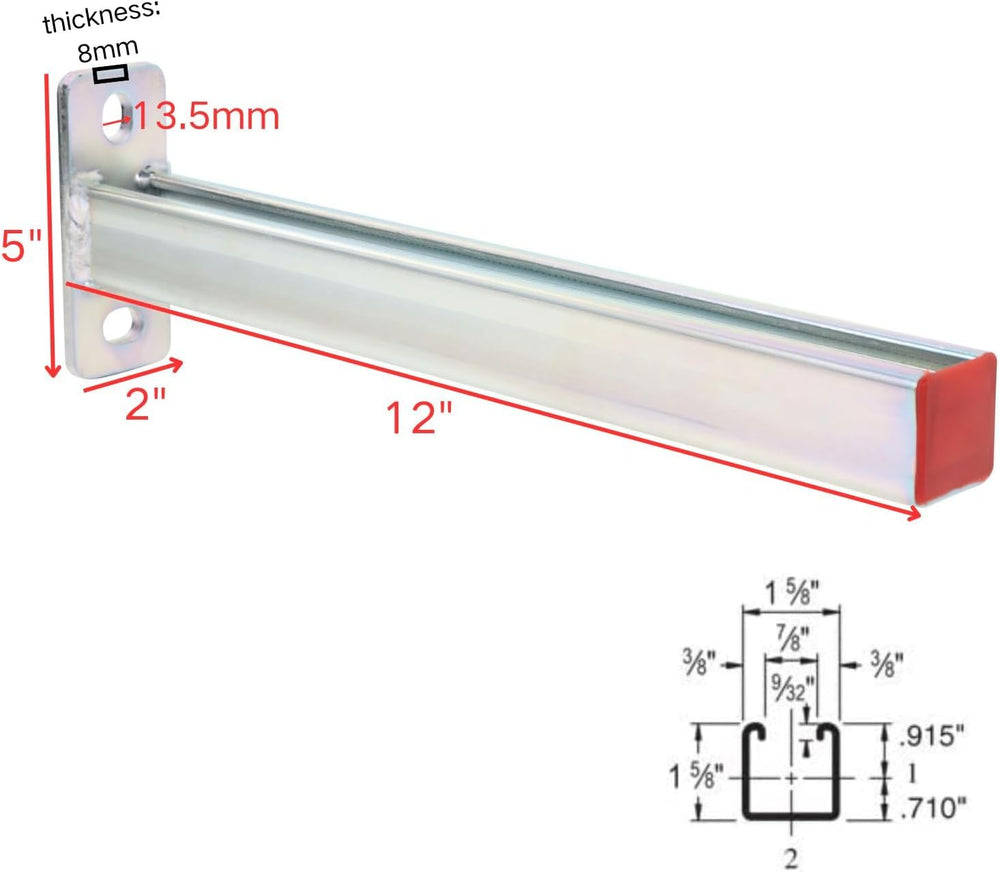 4 Pack Steel Shelf Bracket,Display Bracket,DIY Projects,Metal Strut Channel,S...
