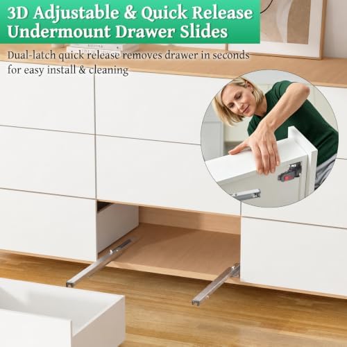 Undermount Drawer Slides,16inch Bottom Mount Full Extension Drawer Slides,Sof...