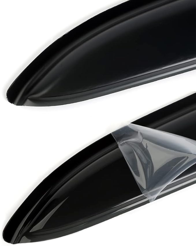 Side Window Deflector Visor Rain Guard, Outside Mount Tape-on Shatterproof Dark