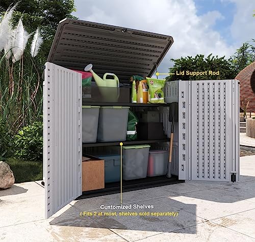 KINYING Outdoor Storage Shed - Horizontal Storage Box Waterproof for Garden, ...