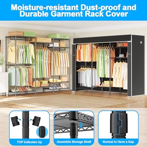 Ulif E13C Heavy Duty Closet Organizer System,Freestanding Clothing Racks for ...
