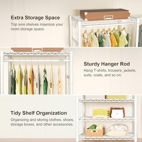 Ulif E1 Heavy Duty Closet Garment Rack, Adjustable Metal Clothing Storage