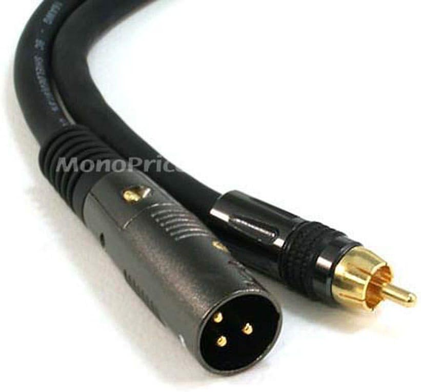 Monoprice Premier Series XLR Male to RCA Male Cable Gold Plated Connectors | ...