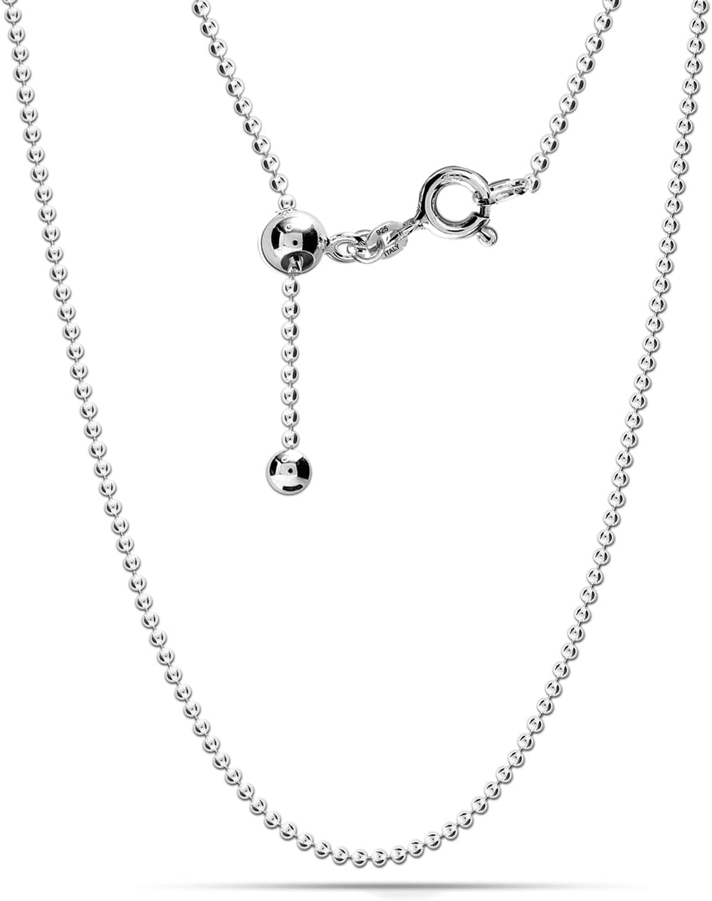 LeCalla 925 Sterling Silver Italian Jewelry Adjustable Chain Necklace, Slidin...