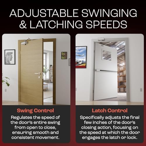 PrimeWare DC-300 Adjustable Automatic Door Closers for Home | Soft Close, No ...