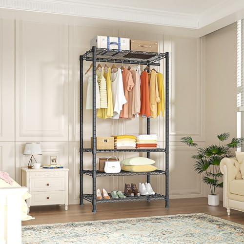 Ulif H2 Heavy Duty Clothes Rack, Freestanding 4 Tiers Garment Rack for Hangin...