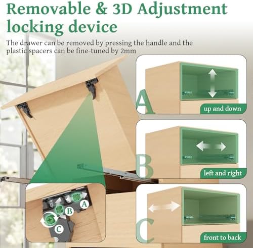 5Pair(10Pack) 18 Inch Undermount Drawer Slides with Rear Mount Bracket