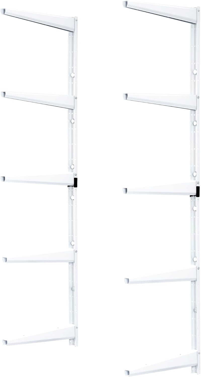 Delta Minimalistic White Shelf Brackets Cycle, Set of 10 Fully Adjustable 12-...