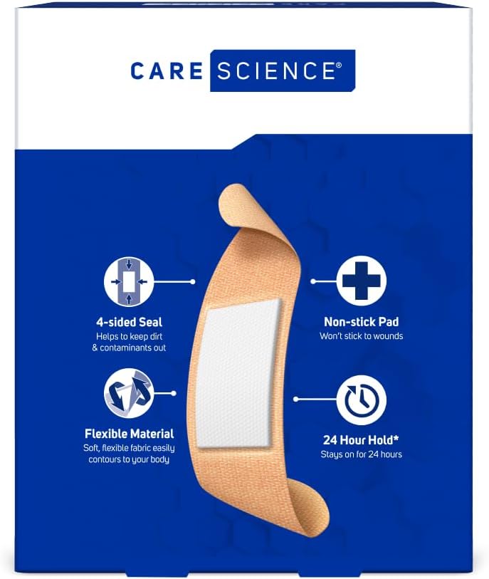 Care Science Fabric Adhesive Bandages, Assorted Sizes, 50 ct (Pack of 36)