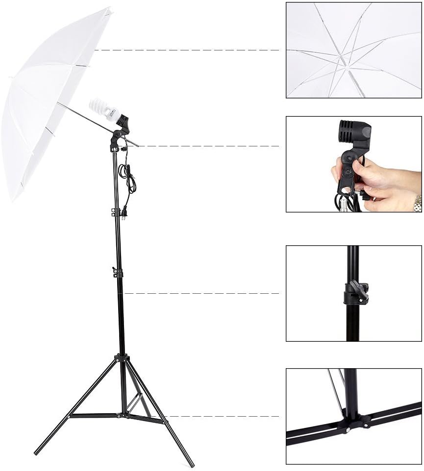 Photo Lighting Kit, 2M x 3M/6.6ft x 9.8ft Background Support System and 900W ...