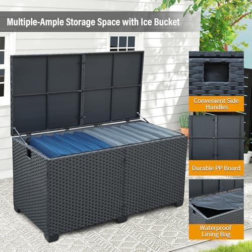 Rattan Star 180 Gallon Outdoor Storage Box Deck Storage Box Cushion Storage B...