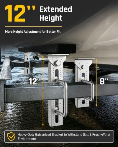 Wyckoff 12" Boat Trailer Bunk Brackets 4-Pack,Heavy Duty Galvanized Swivel