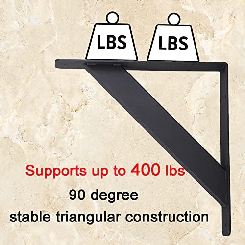2Pcs Heavy Duty Shelf Brackets Countertop Support Brackets,10"x10"C...