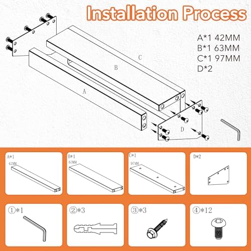 4Pcs Wall Mount Tool Organizer Set,Include Screwdriver Organizer,9mm-24mm Wre...