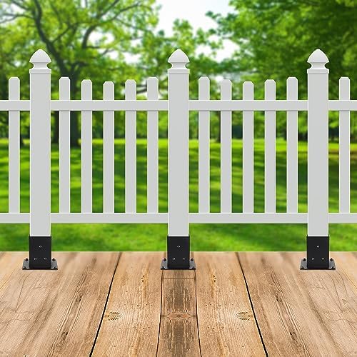 4x4 Deck Post Base Bolt Down Anchor for Concrete (Black, Set 4)