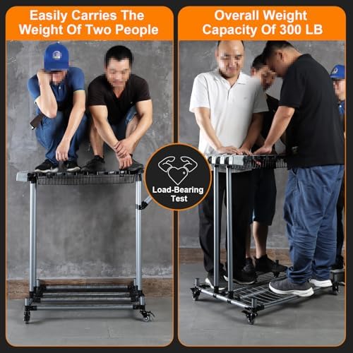 Garden Tool Storage Rack with Wheels Heavy-Duty Organizer for Garage, Yard, a...