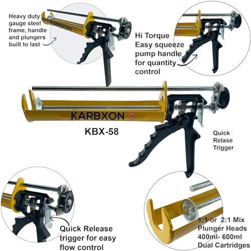 KBX58 Caulk/adhesive epoxy dispenser 400ml 3:1 mix 26:1 thrust ratio professi...