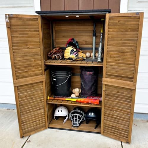 Outdoor Storage Shed Garden Cabinet with Strong Iron Frame Large Garden Shed ...