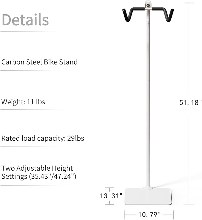 Rcool Carbon Steel Bike Stand, Adjustable 24-51in, Home Garage Parking Rack