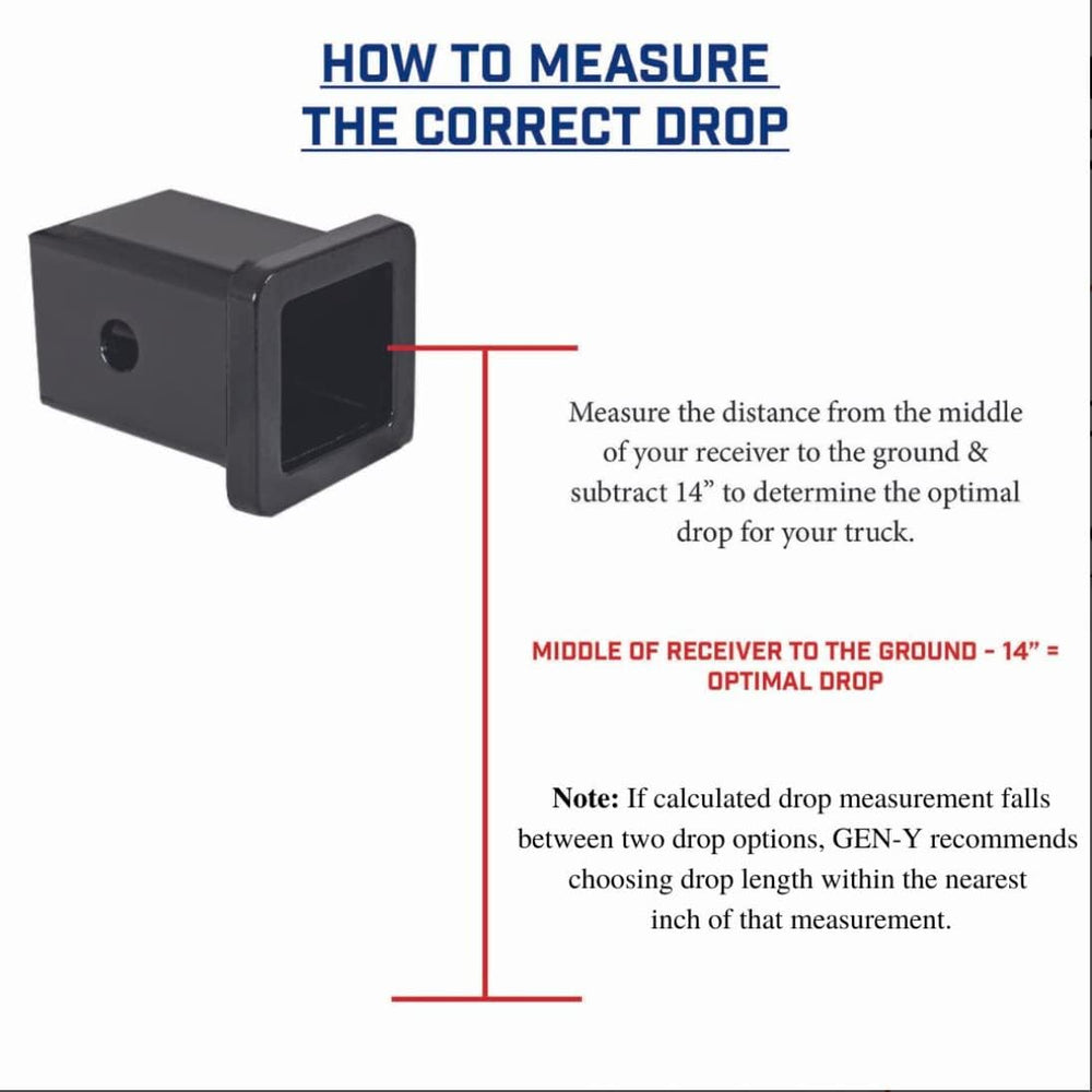 GEN-Y Hitch Tow Hitch for 2" Receiver - 17.5" Drop/Rise with 8 Adju...