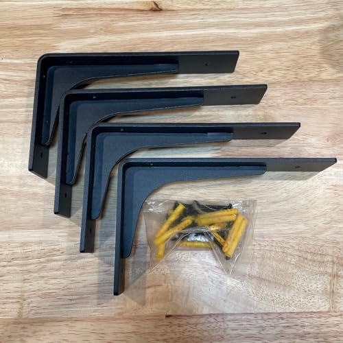 10 inch x 6 inch Shelf Support Bracket Heavy Duty, L Shelf Brackets ,max Load...