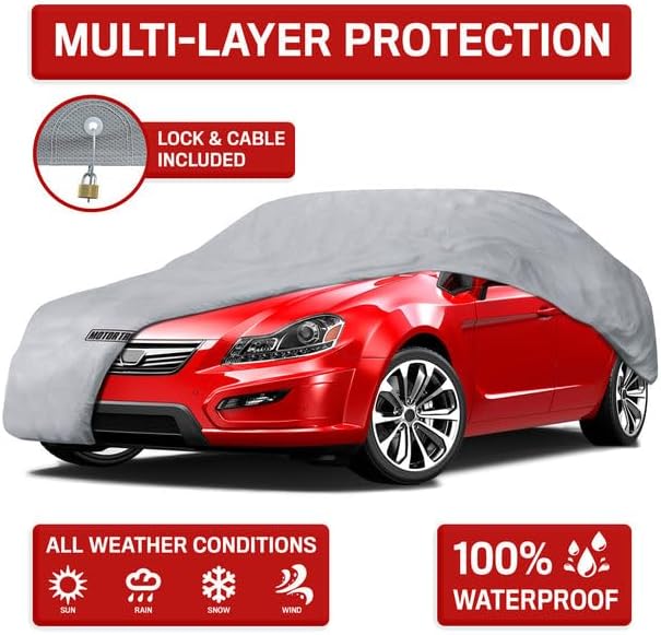 Motor Trend Breathable Lightweight Car Cover, Anti-Moisture Build-Up