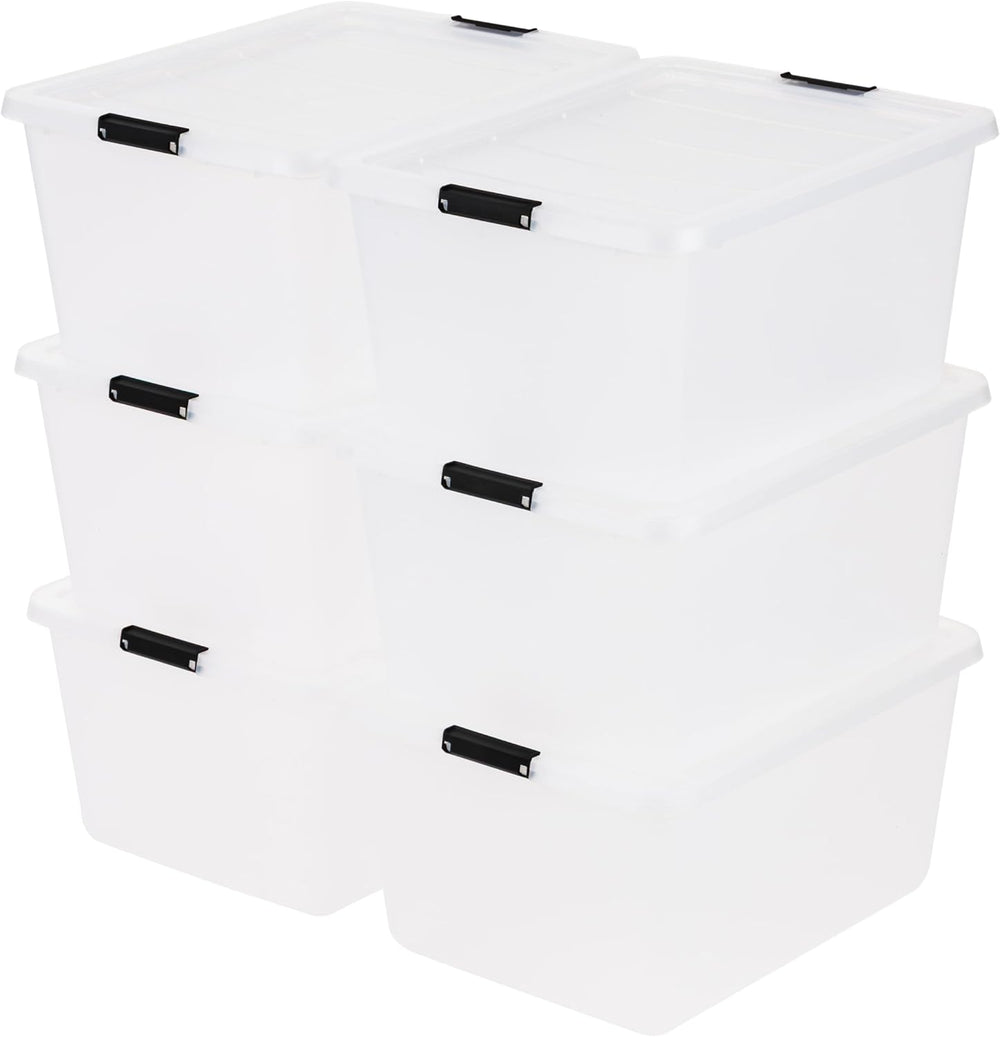 IRIS USA 6-Pack 32.5 Quart Clip Box with Latching Lid